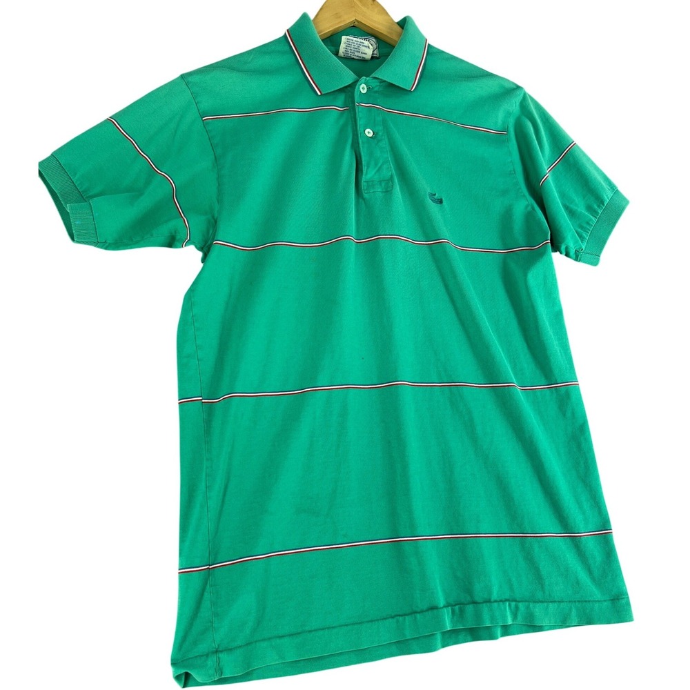 Vintage 80s IZOD Lacoste Polo Shirt Made in Japan Green Cotton Preppy Golf Shirt - Picture 2 of 12